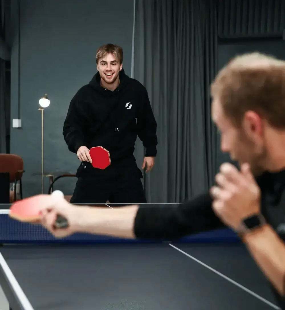 Stiga content featuring a table tennis athlete